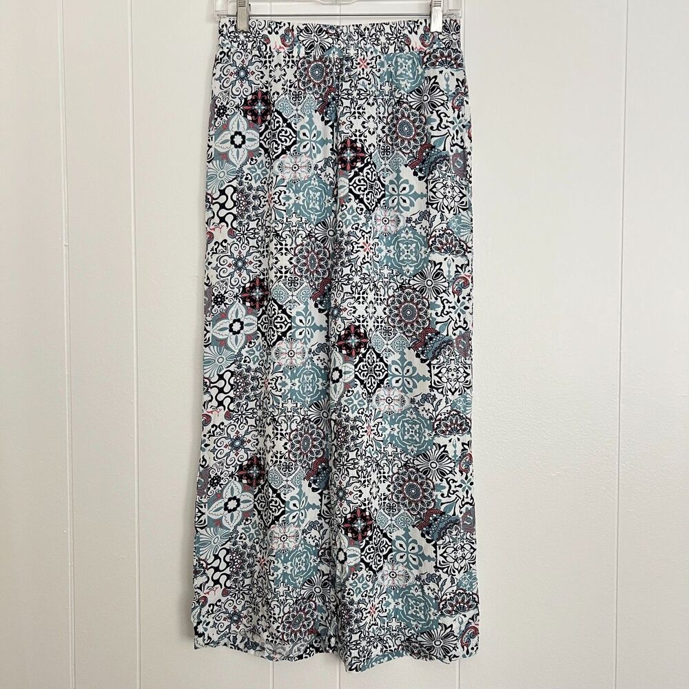 Classic Concepts Floral Pattern Elastic Waist Lightweight Casual Pants M NWOT